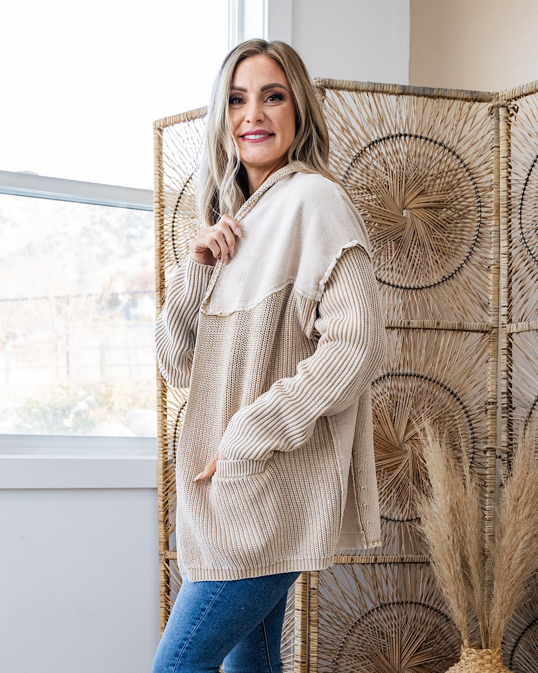 NEW! Beth Vintage Knit Grandpa Cardigan - Khaki