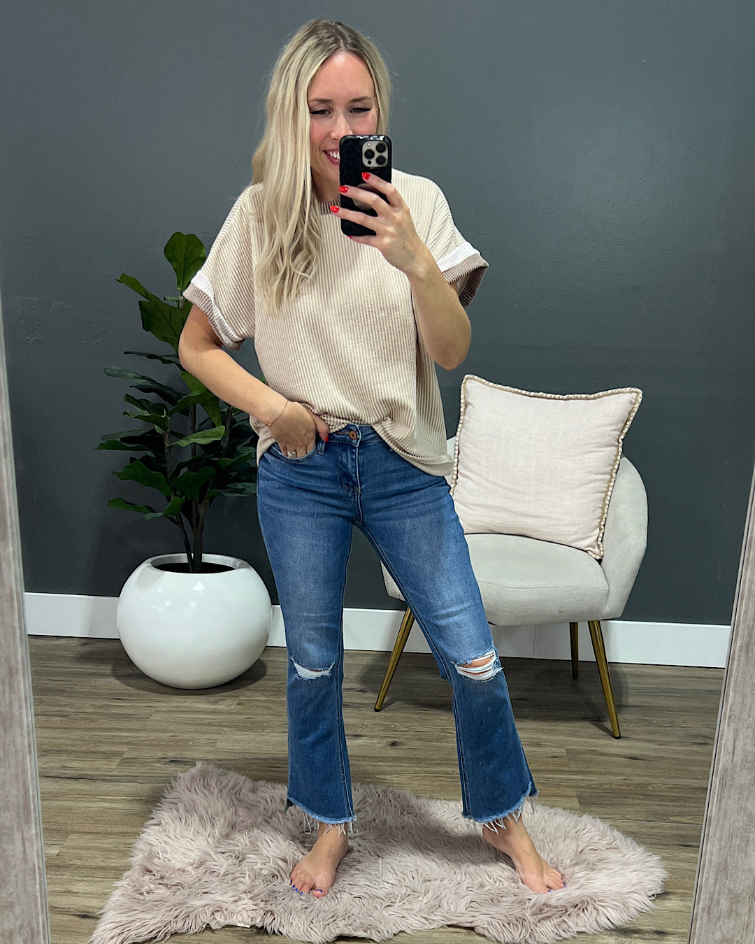 Vervet Aspen Distressed Flare Jeans SALE Vervet