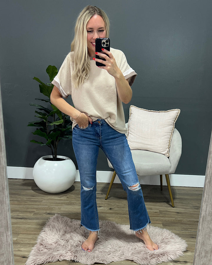 Vervet Aspen Distressed Flare Jeans SALE Vervet