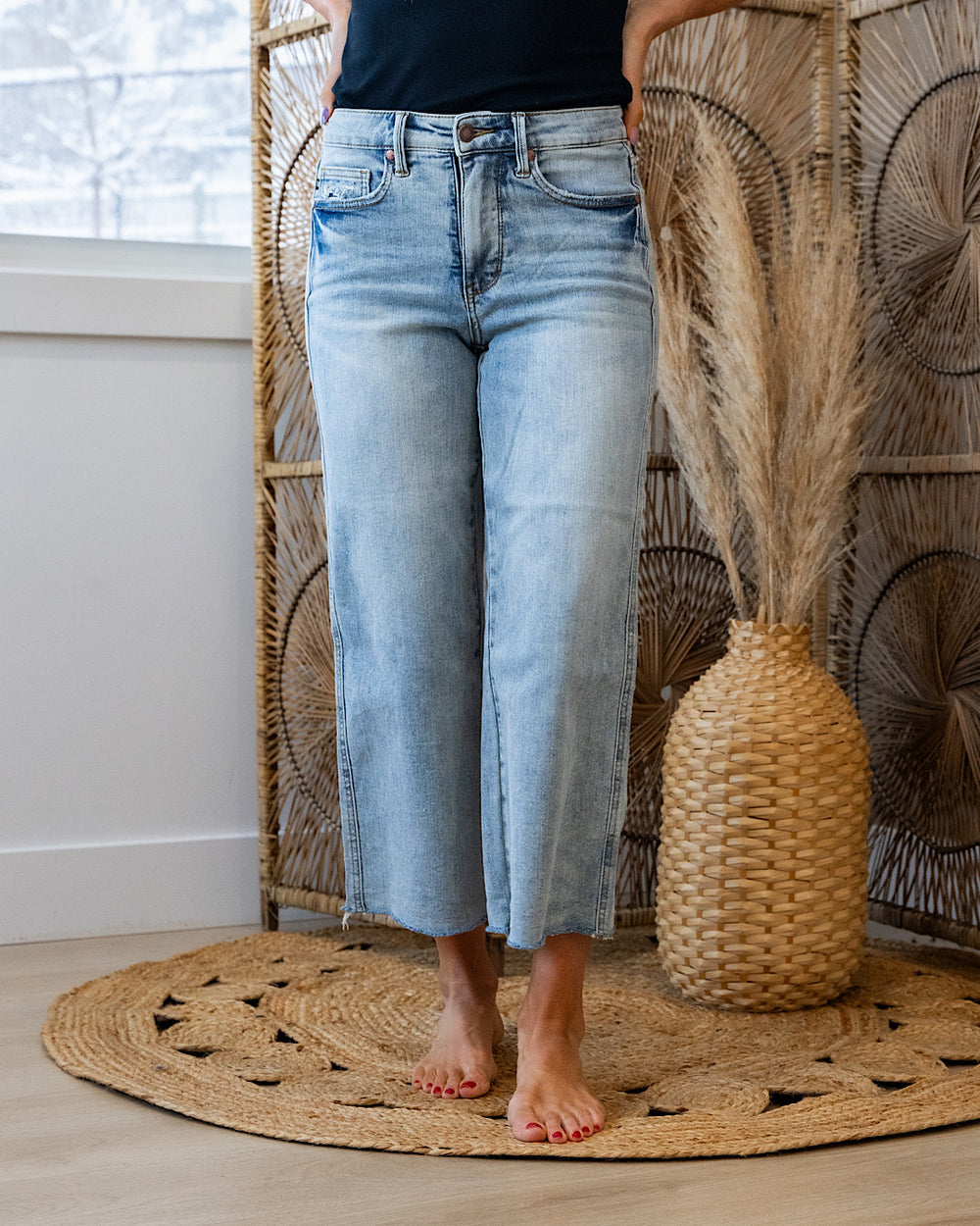 Judy Blue Donna Control Top Wide Leg Jeans Judy Blue