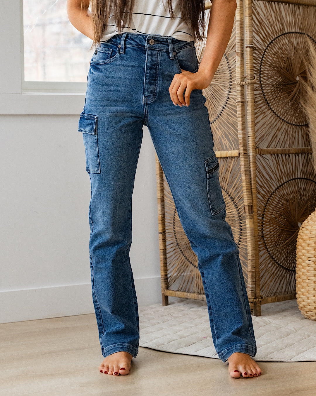 KanCan Turn Things Around 90's Cargo Straight Jeans SALE KanCan