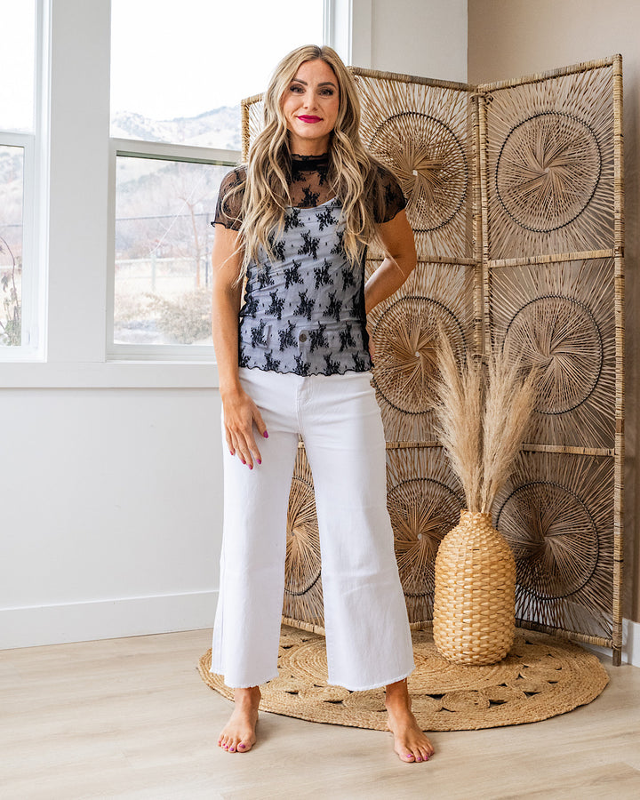 Floral Lace Top - Black Zenana