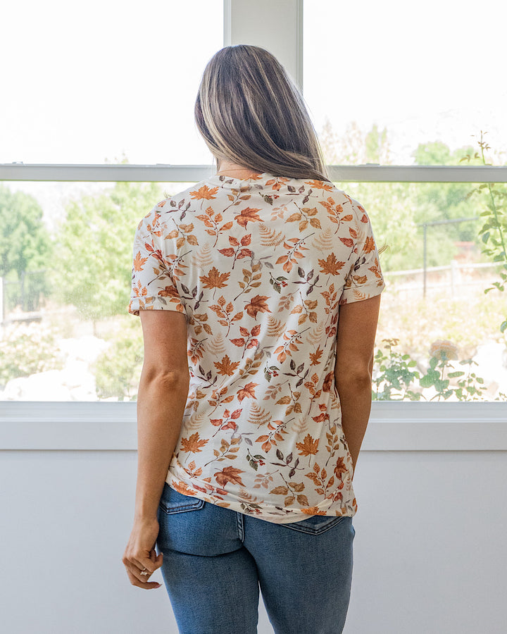 Sophie V Neck Top - Autumn Leaves Michelle Mae
