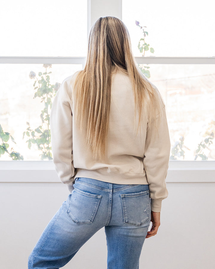 The Go To Fleece Crewneck Sweatshirt - Beige Reflex