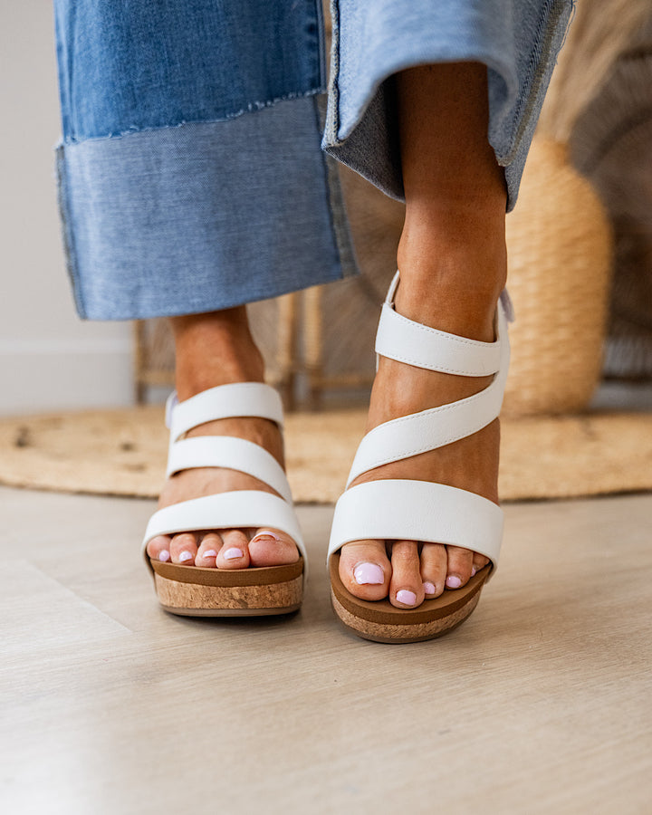 Very G Casper 2 Wedge Sandals - White FINAL SALE Very G