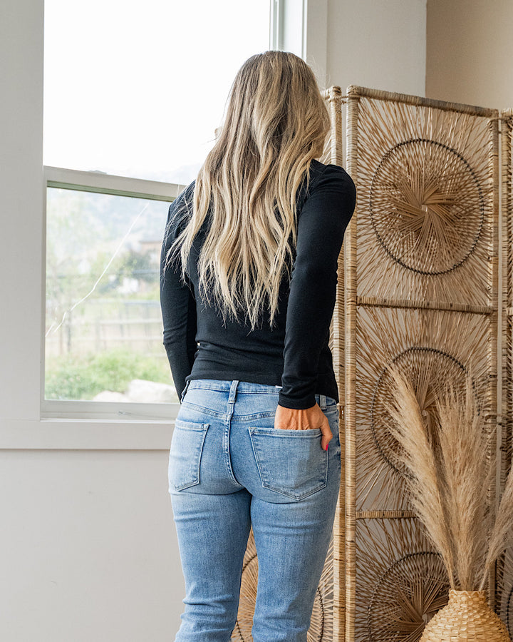 Elle Long Sleeve Knit Top - Black Be Cool