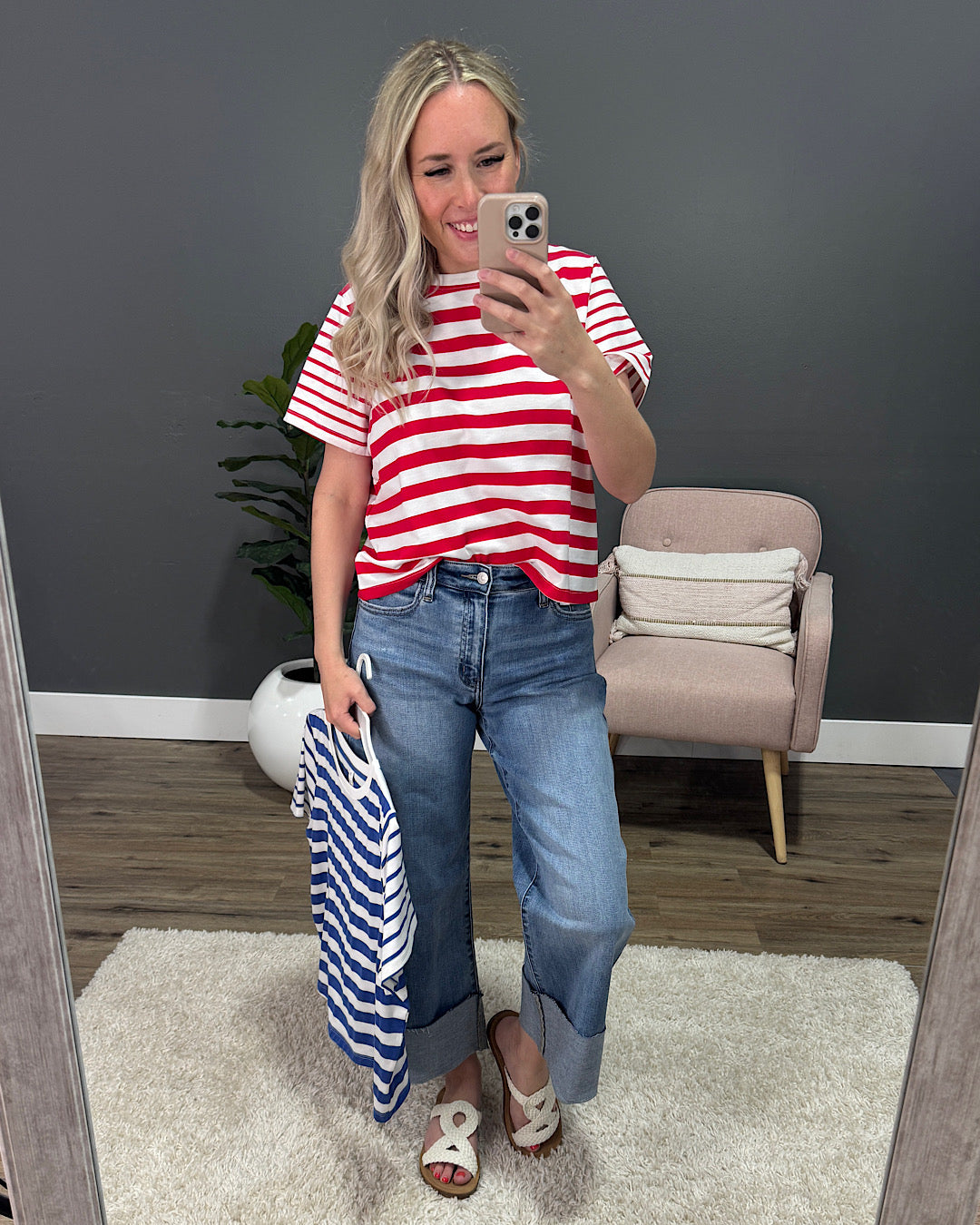 Carmen Striped Top - Royal SALE Wishlist