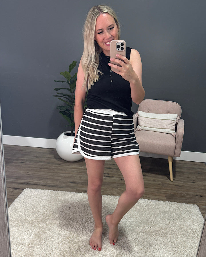 Crystal Striped Shorts - Black FINAL SALE Lovely Melody