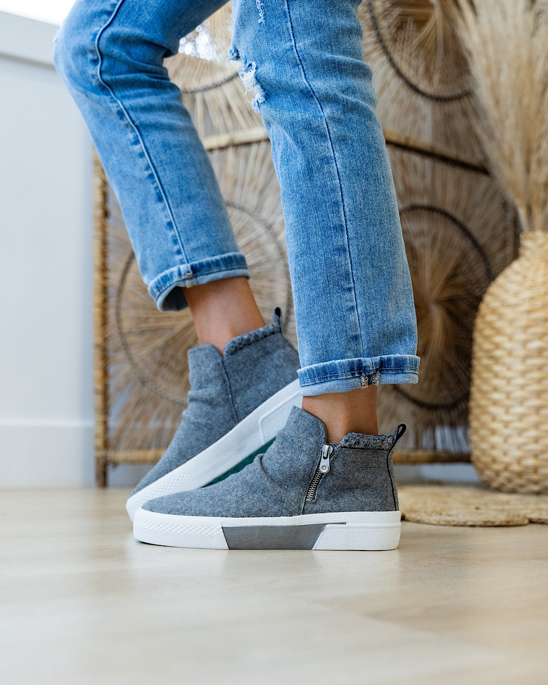 Blowfish Walkabout Flannel High Top Sneaker Boots - Gray FINAL SALE Blowfish