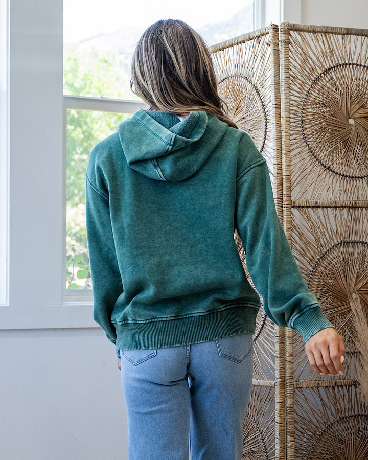 The Keeper Fleece Hoodie - Dark Green Zenana