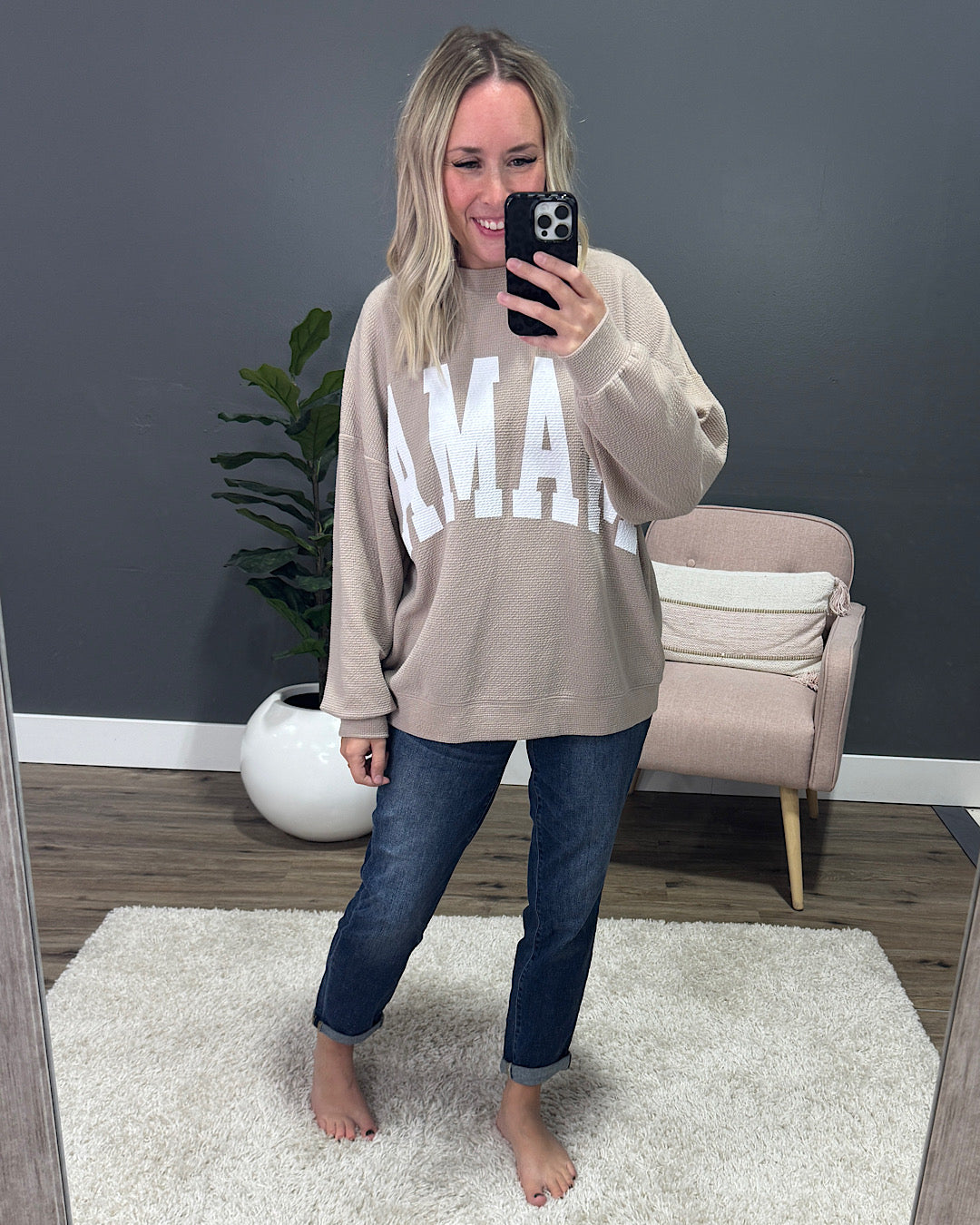 Mama Cloud Knit Top - Taupe Tres Bien