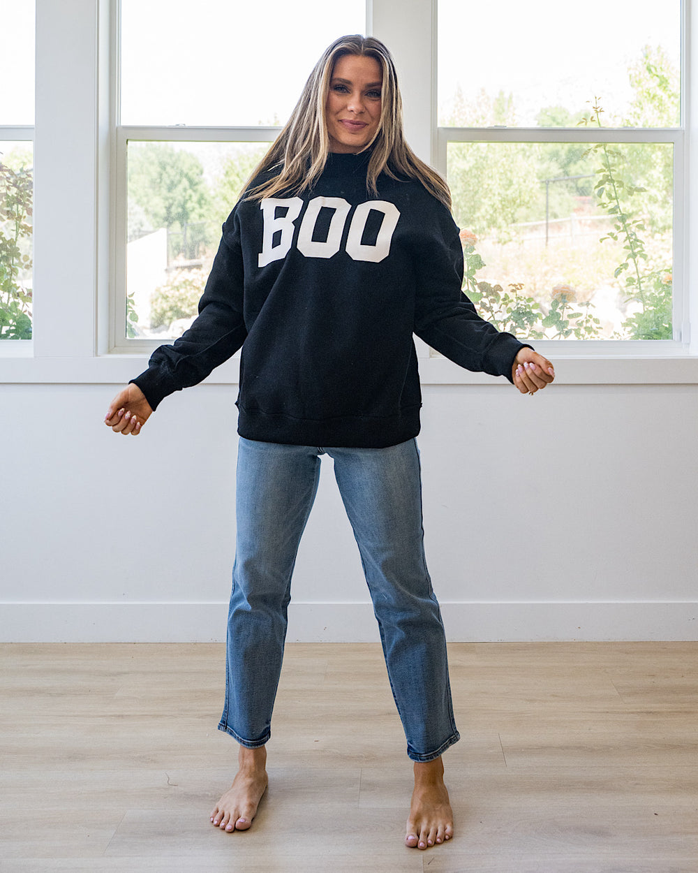 NEW! Piper Reversed Mock Neck Sweatshirt - Boo Michelle Mae