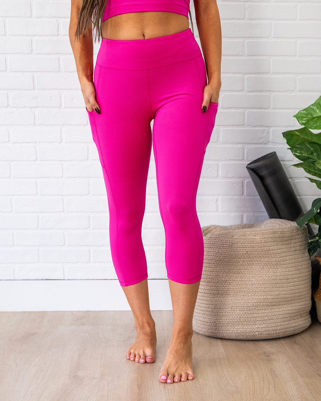 Rae Mode Cropped High Waist Leggings - Sonic Pink Rae Mode