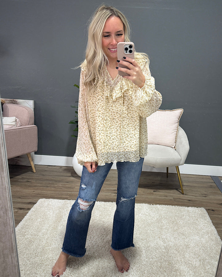 Peyton Floral Chiffon Ruffle Blouse FINAL SALE Heyson