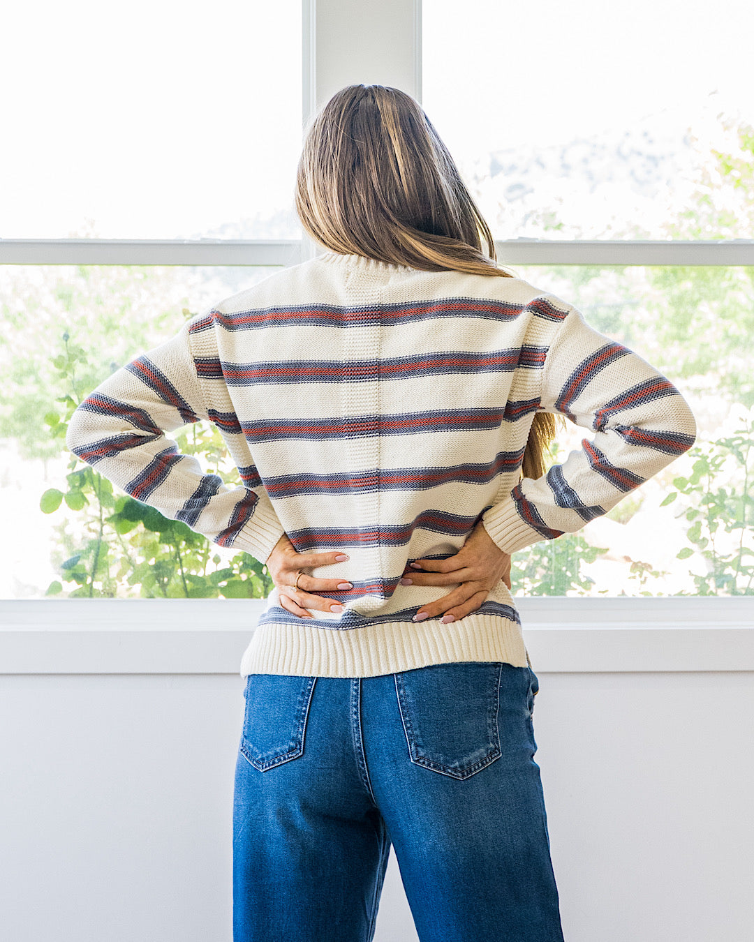 NEW! Jane Striped Sweater - Slate Blue Be Cool