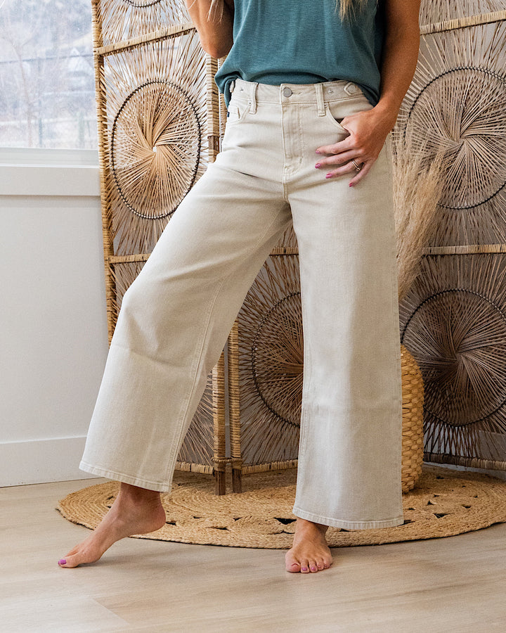 KanCan Reese Wide Leg Jeans - Taupe KanCan