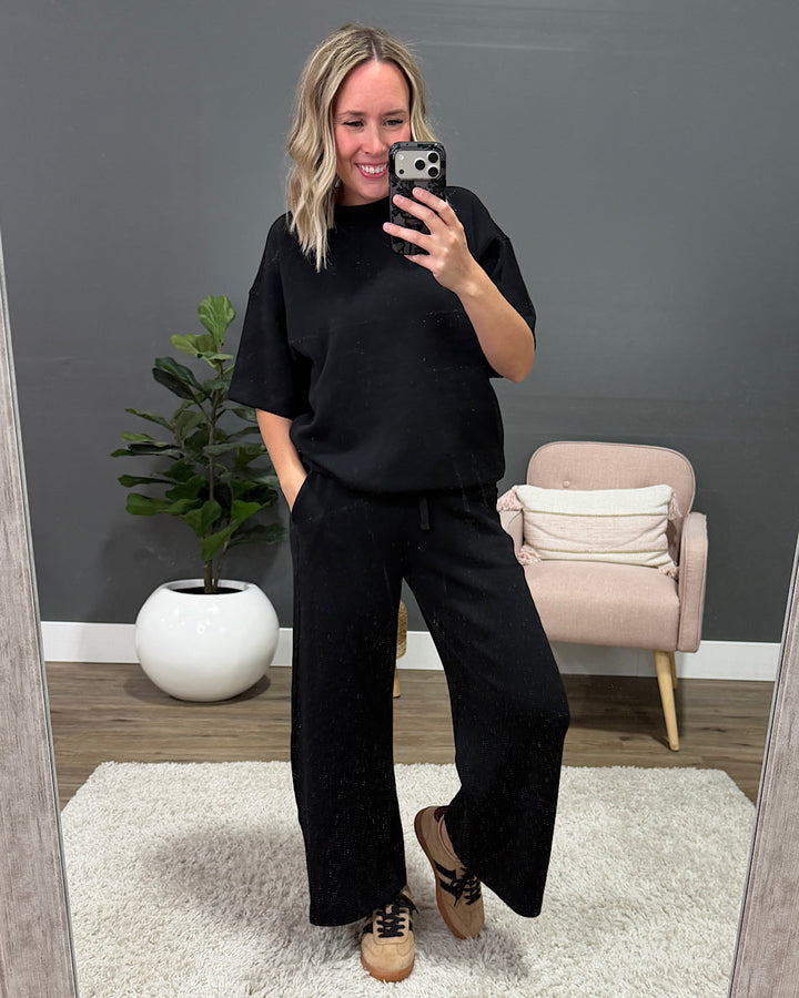 Macey Scuba Fabric Top - Black Rae Mode