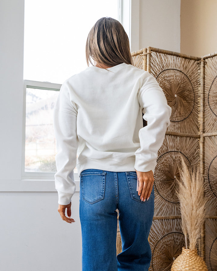 Cozy Crewneck Sweatshirt - Off White Zenana