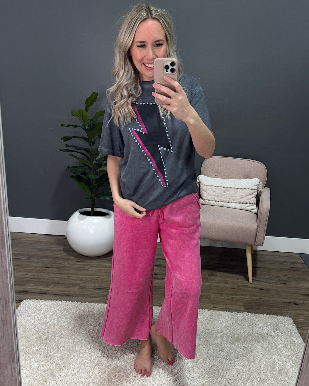 Puff Lightning Bolt Black Mineral Wash Tee Zutter