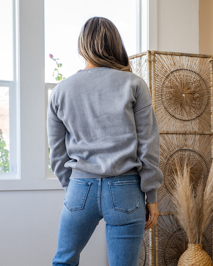 Boyfriend Crewneck Sweatshirt - Sleet Zenana