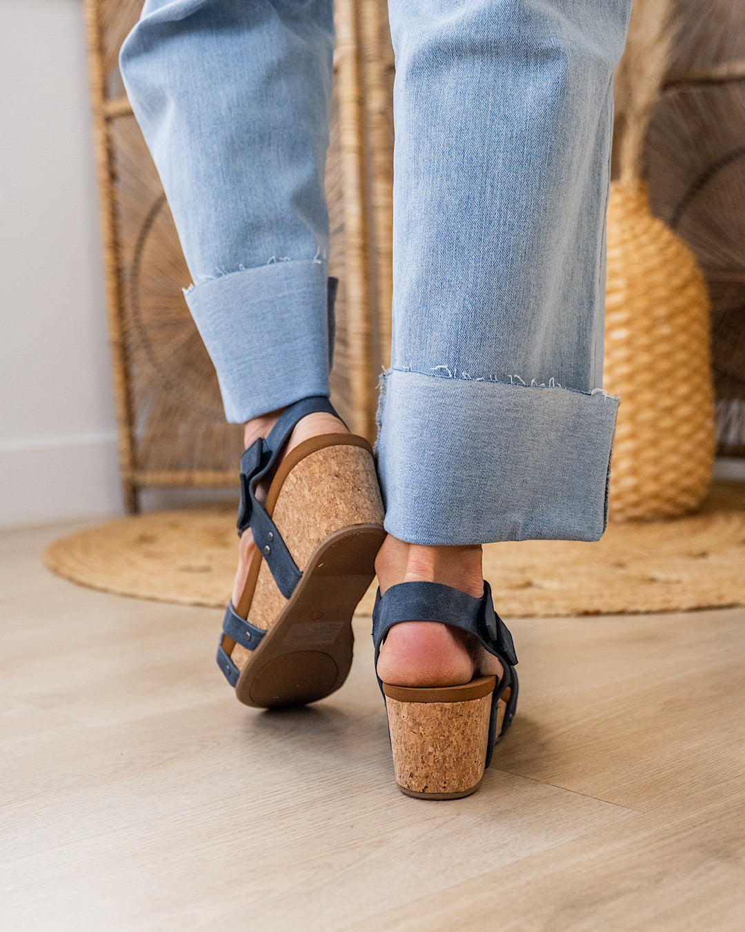 Very G Harriet Cork Wedge Sandals - Navy FINAL SALE Very G