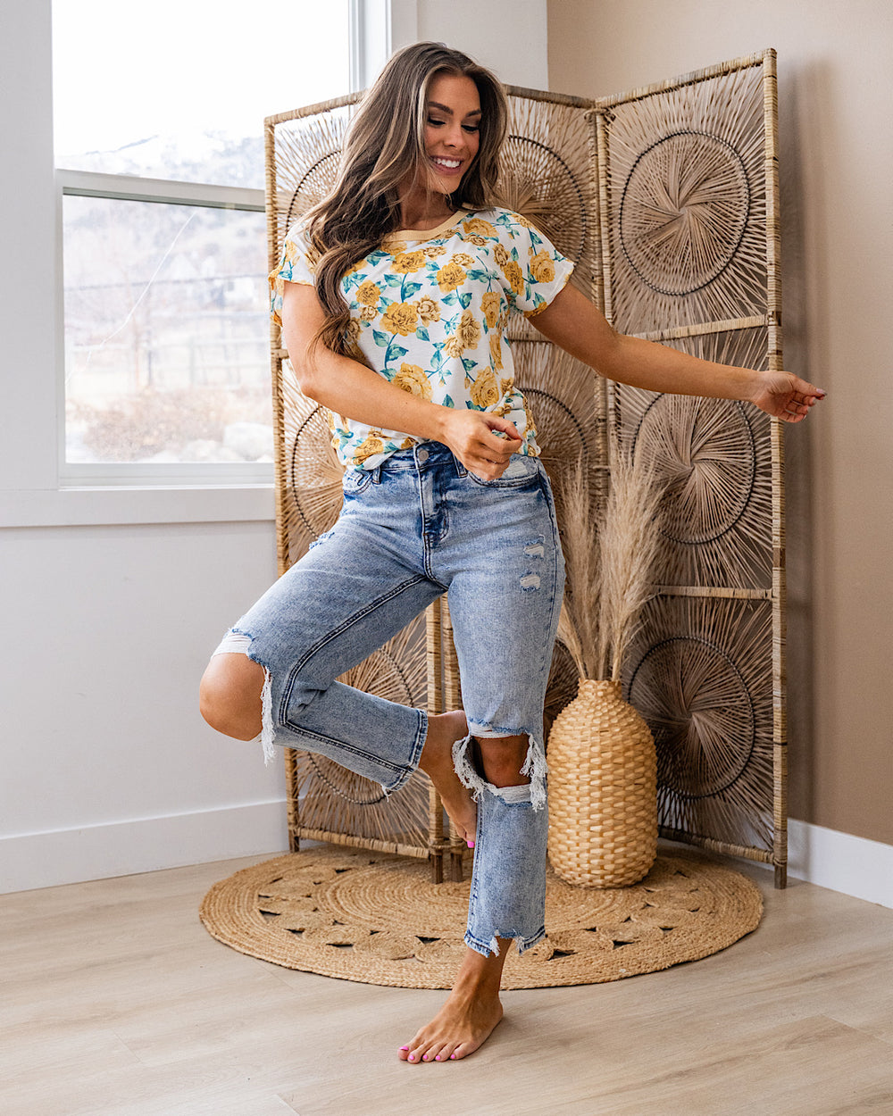 Liesel Floral Top - Yellow FINAL SALE Bibi