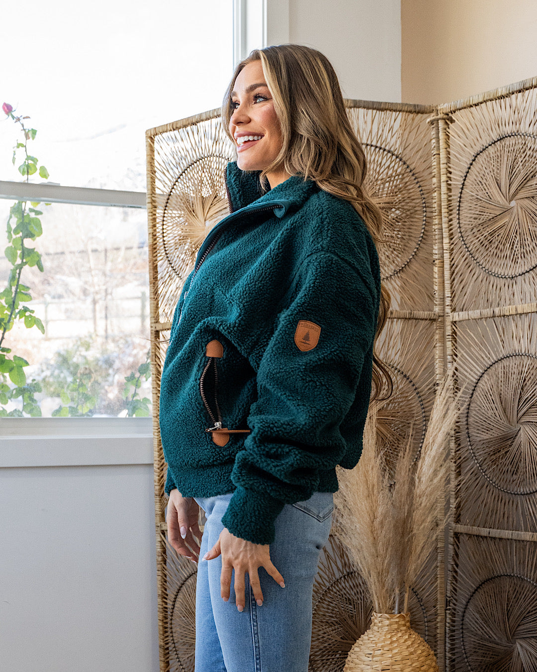 NEW! Wanakome Tamsin Sherpa Zip Up Jacket - Pine Ridge Wanakome