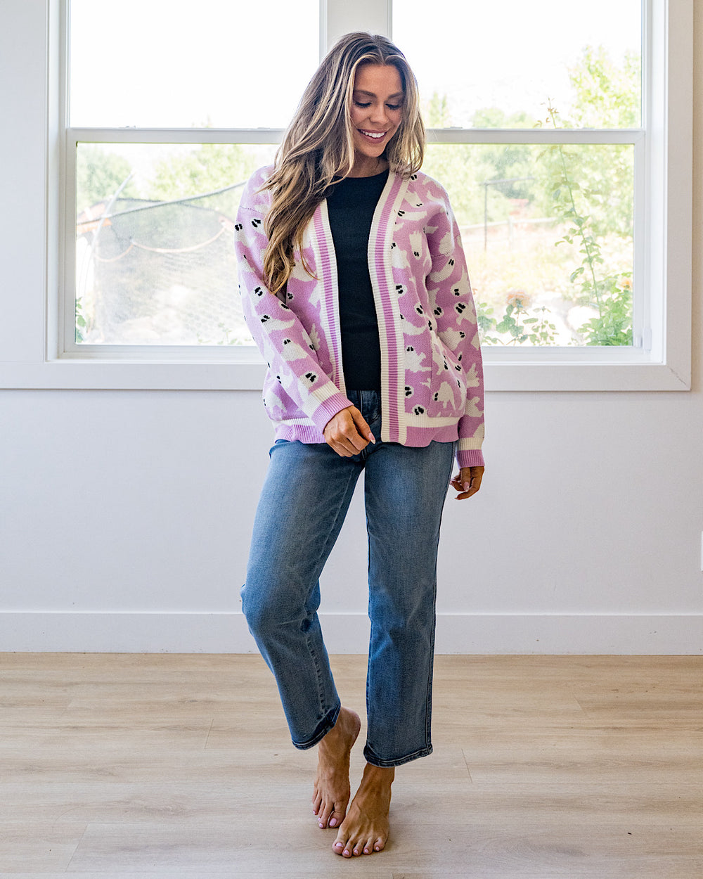 NEW! Ghost Pocket Cardigan - Pink Michelle Mae