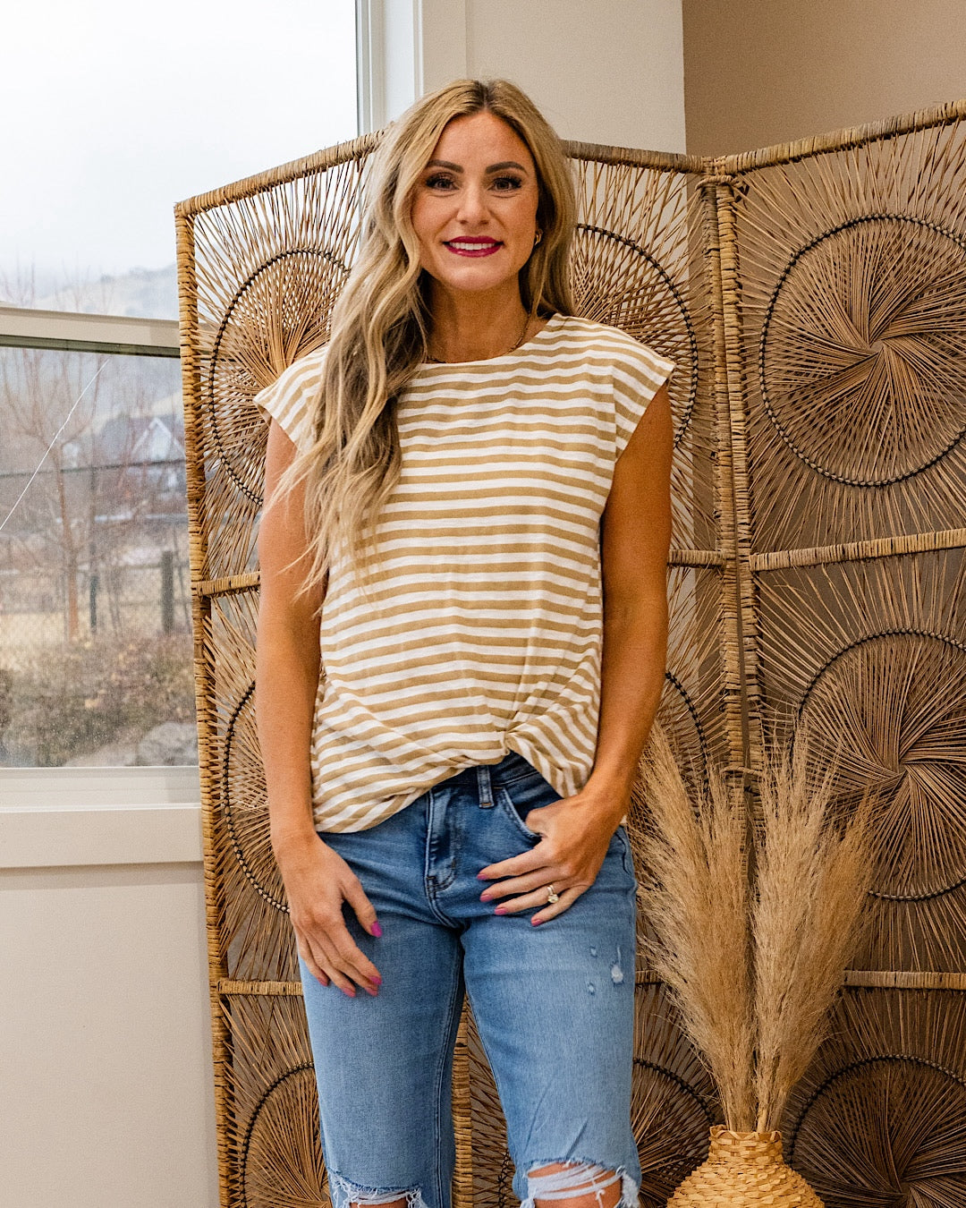 Erin Striped Twist Top - Color Options Available! Staccato Mocha