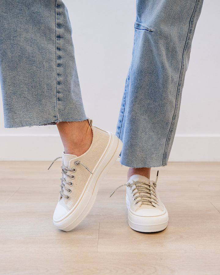 Very G Harmon Sparkle Sneakers - Natural Very G