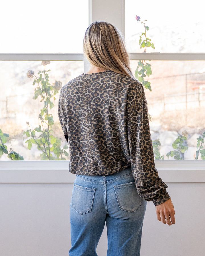 Free Bird America 1977 Leopard Long Sleeve Top Zutter