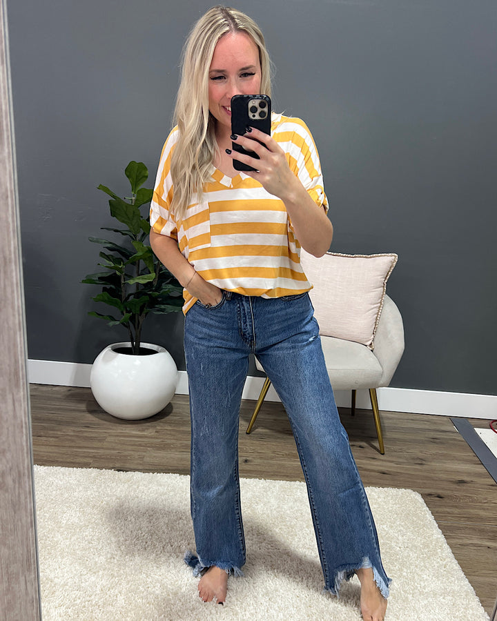 KanCan Selena Rigid Distressed Straight Jeans FINAL SALE KanCan