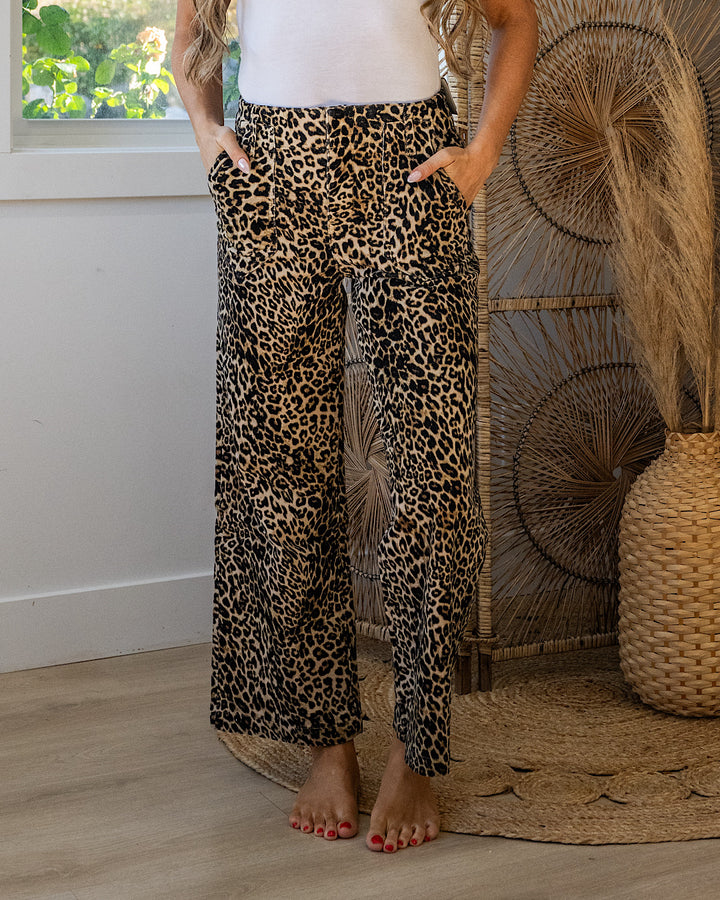 NEW! KanCan Zoe Leopard Corduroy Wide Leg Jeans KanCan