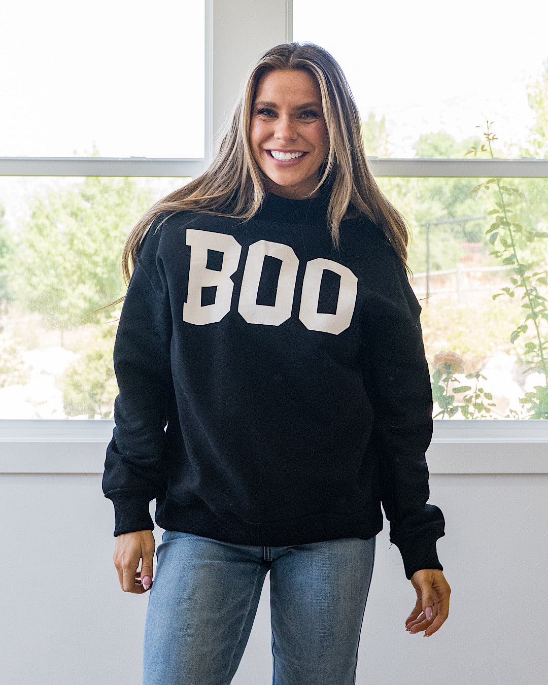 NEW! Piper Reversed Mock Neck Sweatshirt - Boo Michelle Mae