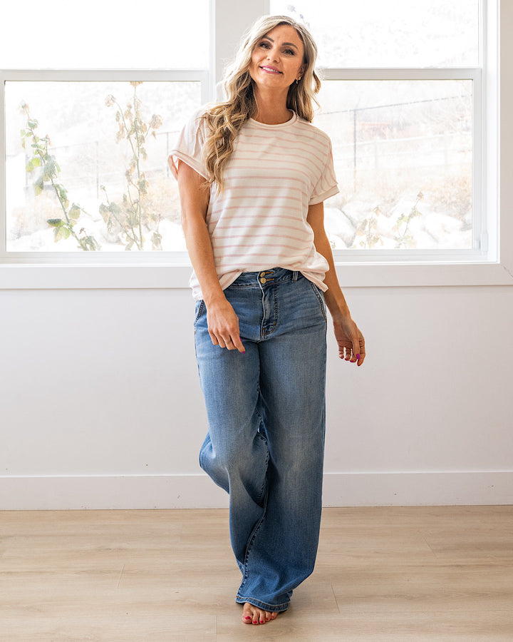NEW! Madison Striped Top - Blush Lovely Melody