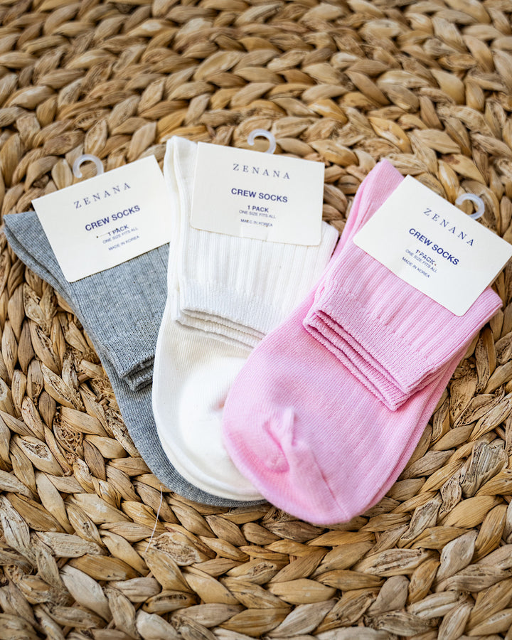 DOORBUSTER! Wide Ribbed Crew Socks - 3 Options Zenana