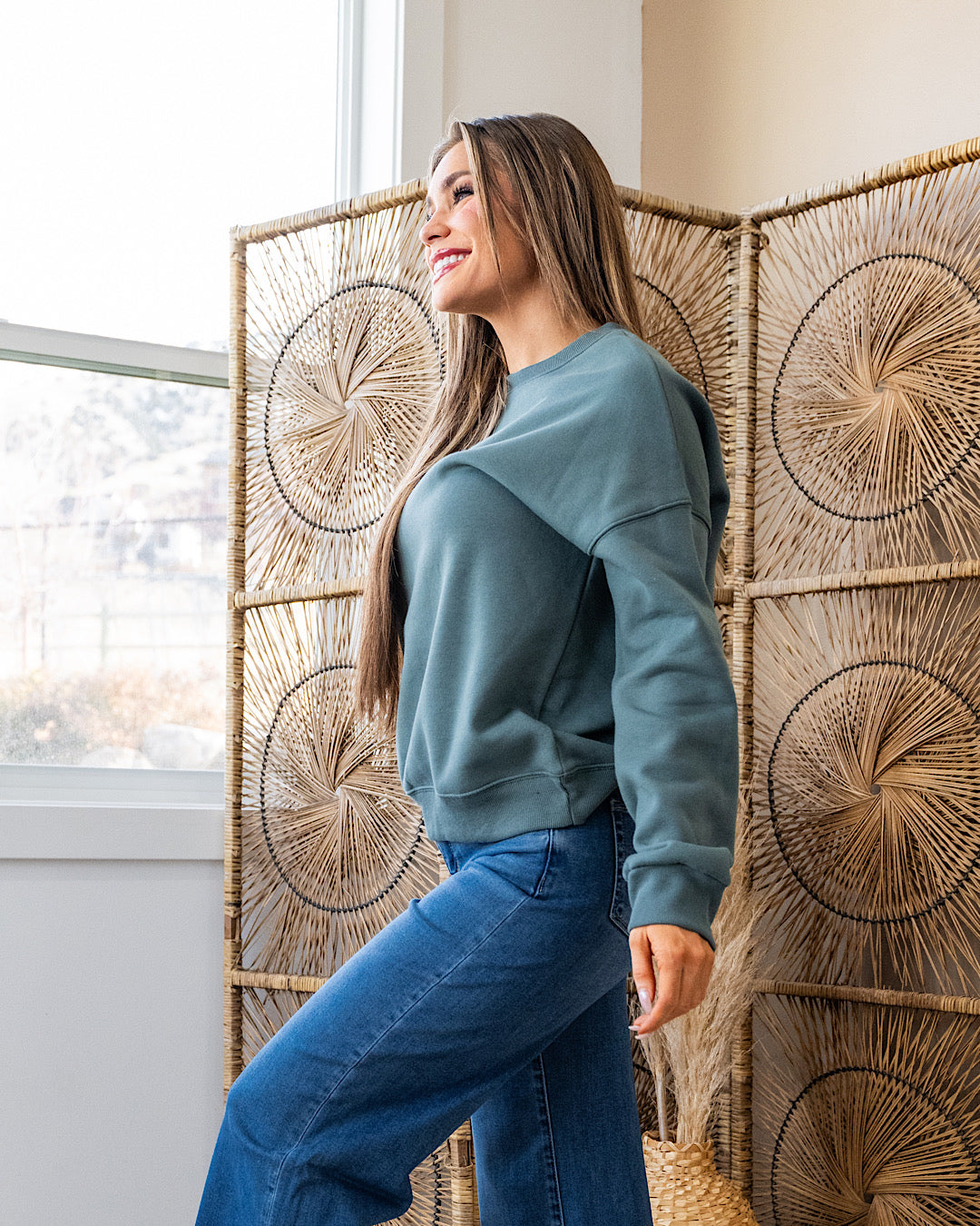 Cozy Crewneck Sweatshirt - Ash Jade Zenana