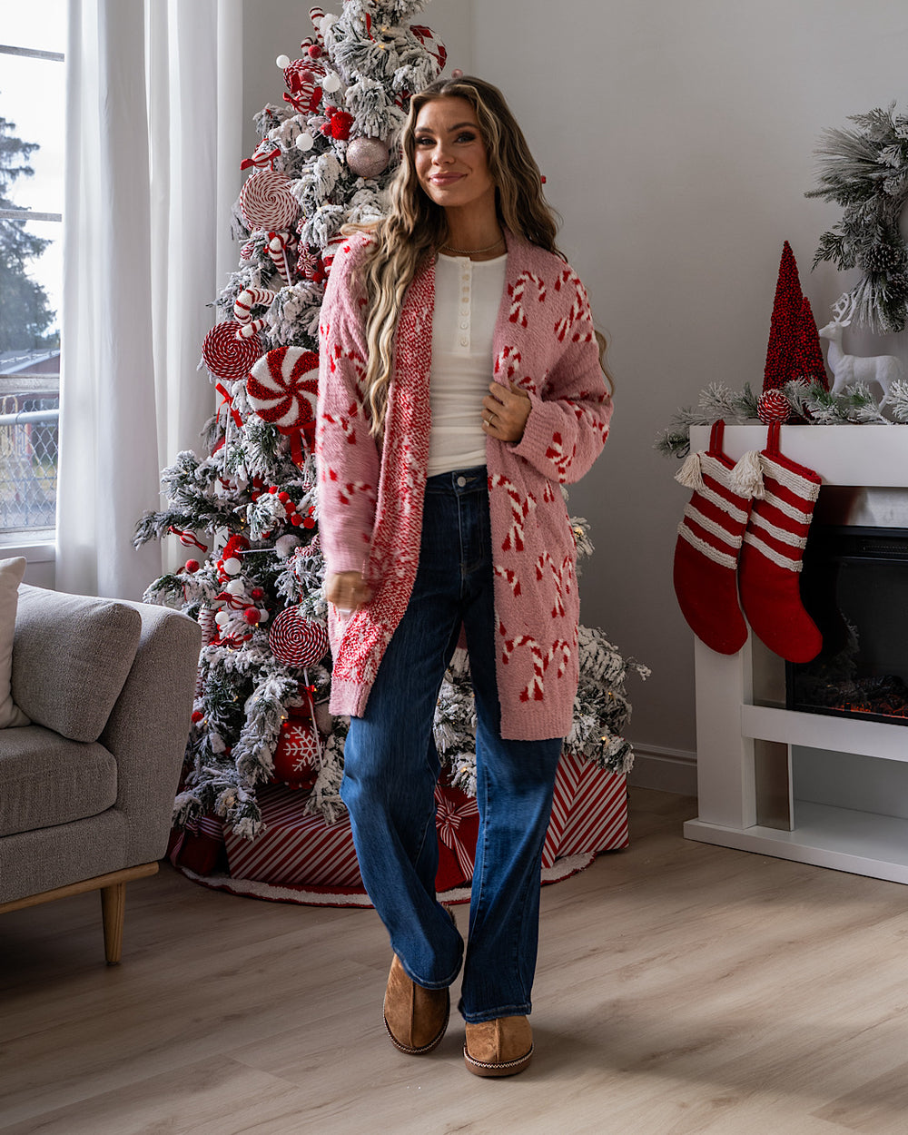 NEW! Christmas Cloud Open Cardigan - Candy Cane Blakeley