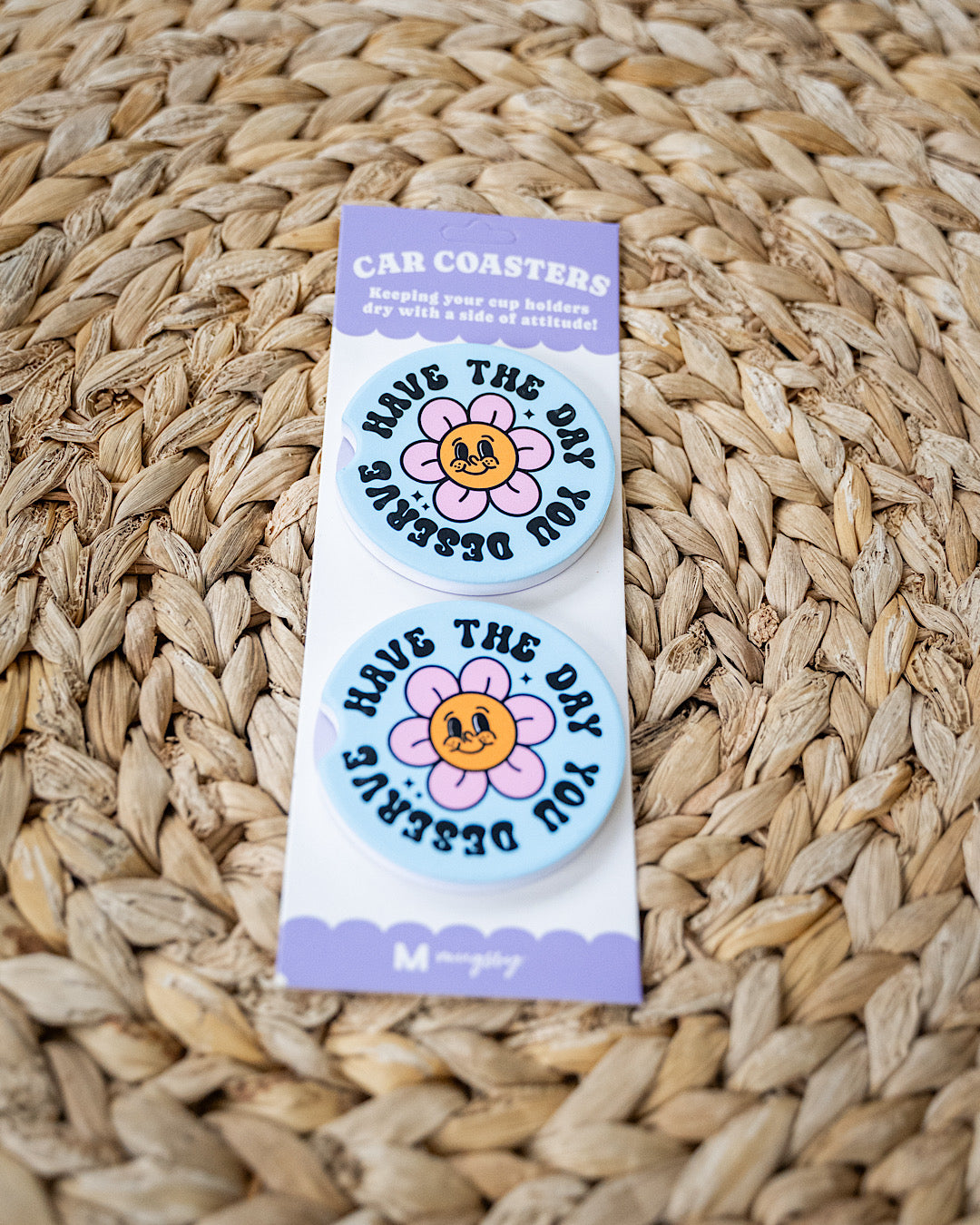 Car Coasters - 8 Options Mugsby One Size Have the Day You Deserve