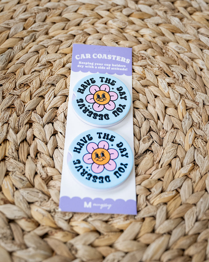 Car Coasters - 8 Options Mugsby One Size Have the Day You Deserve