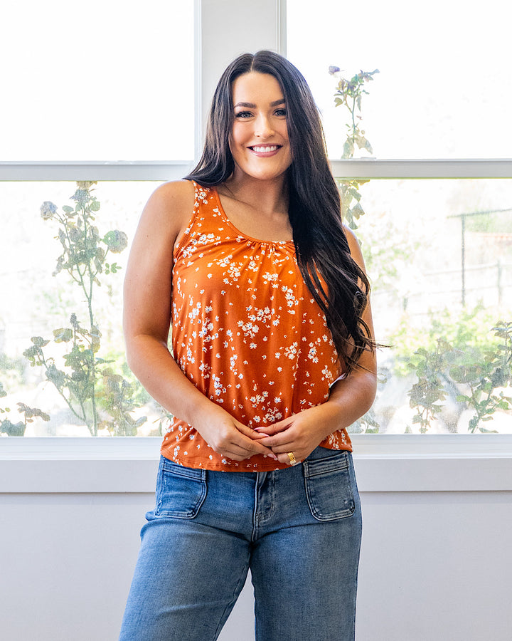 NEW! Octavia Floral Tank Top - Cinnamon PS Kate