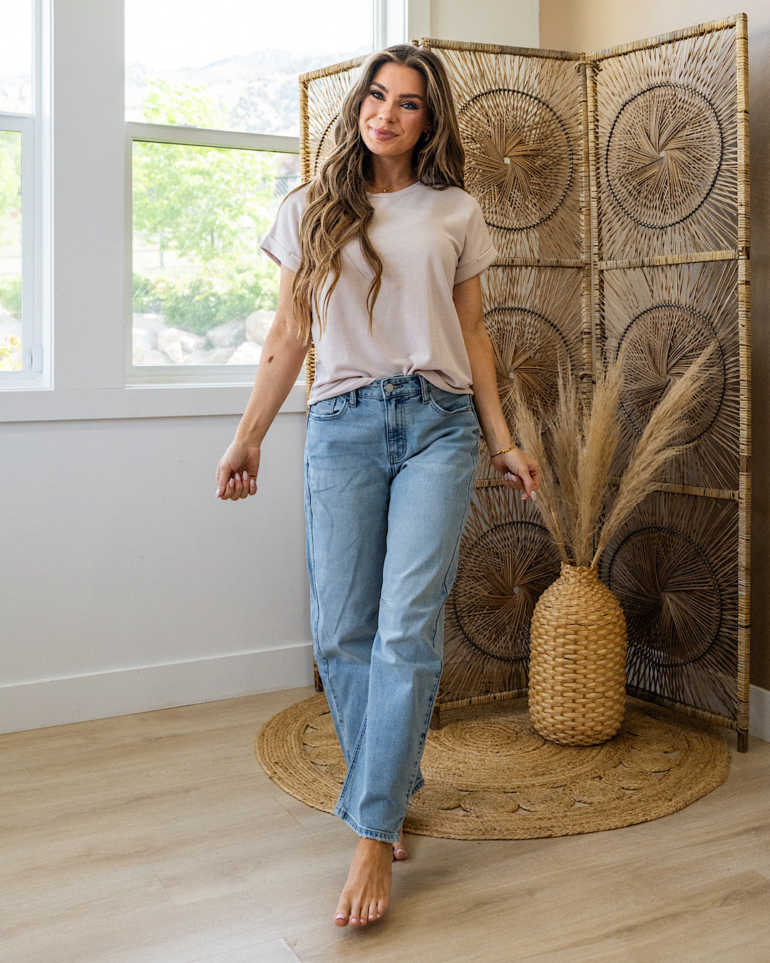 Melissa Roll Sleeve Top - Taupe FINAL SALE Staccato