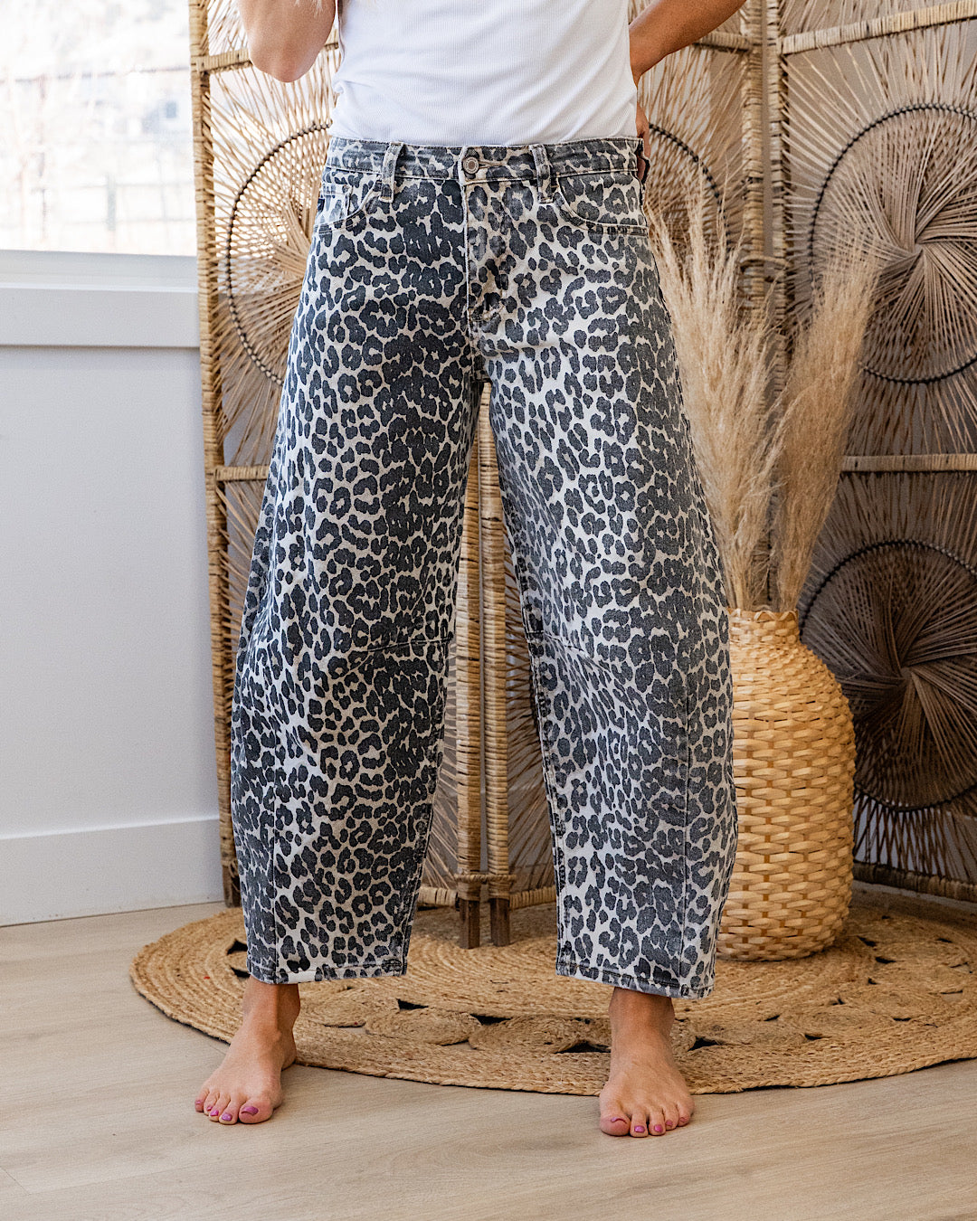 KanCan Leopard Barrel Jeans KanCan