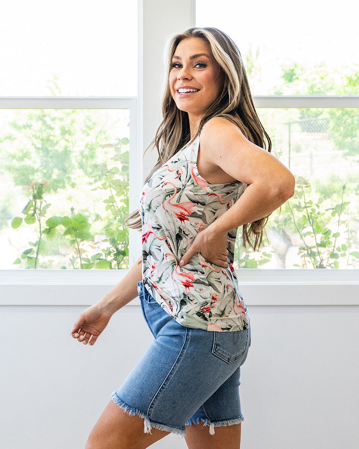 NEW! Noelle Tank Top - Flamingos Michelle Mae