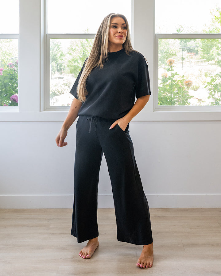 Macey Scuba Fabric Top - Black Rae Mode
