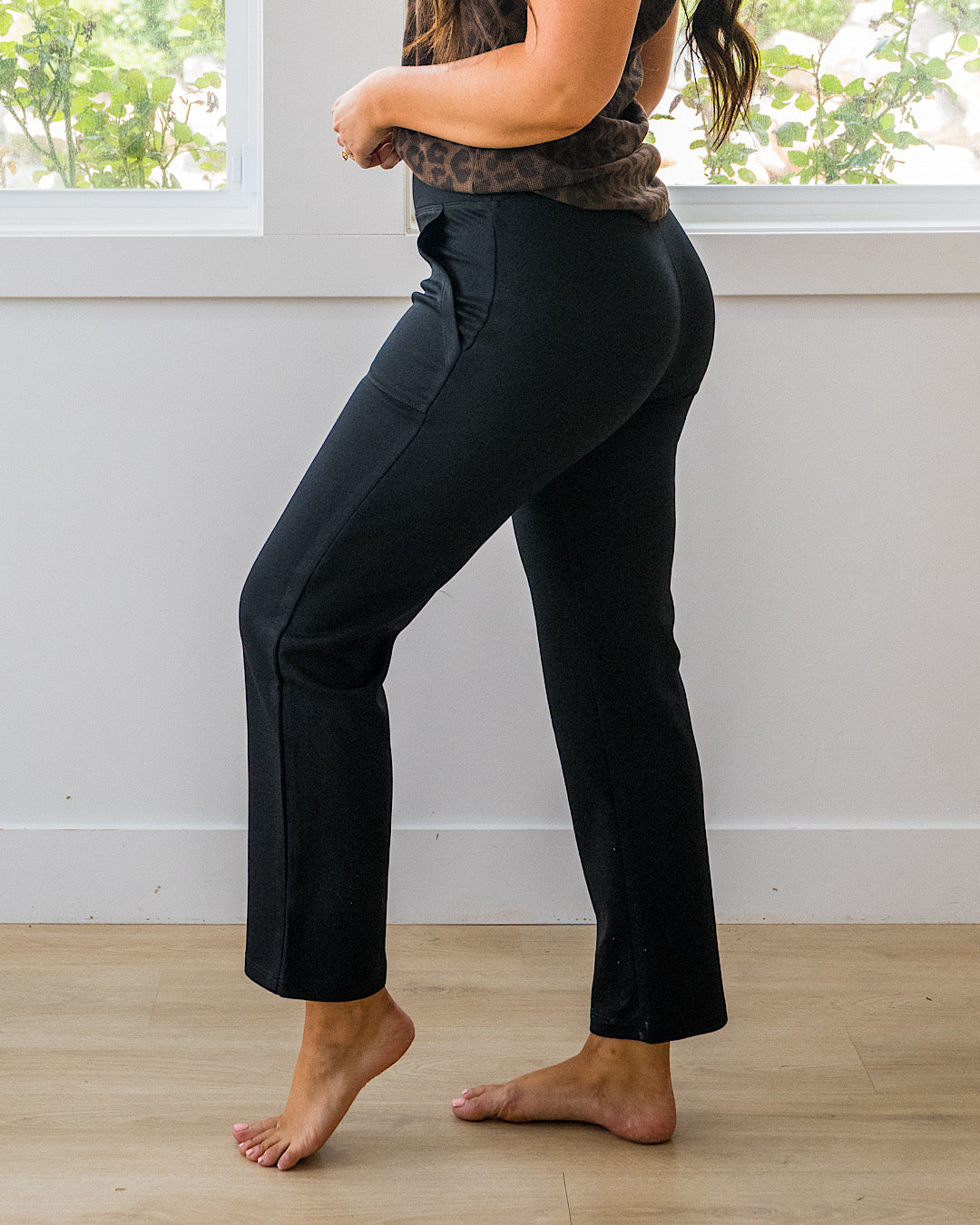 The Work Straight Pants - Black Michelle Mae