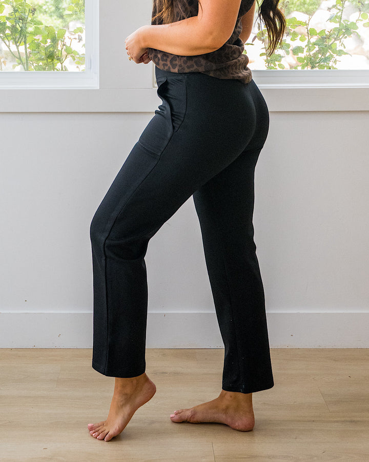 The Work Straight Pants - Black Michelle Mae