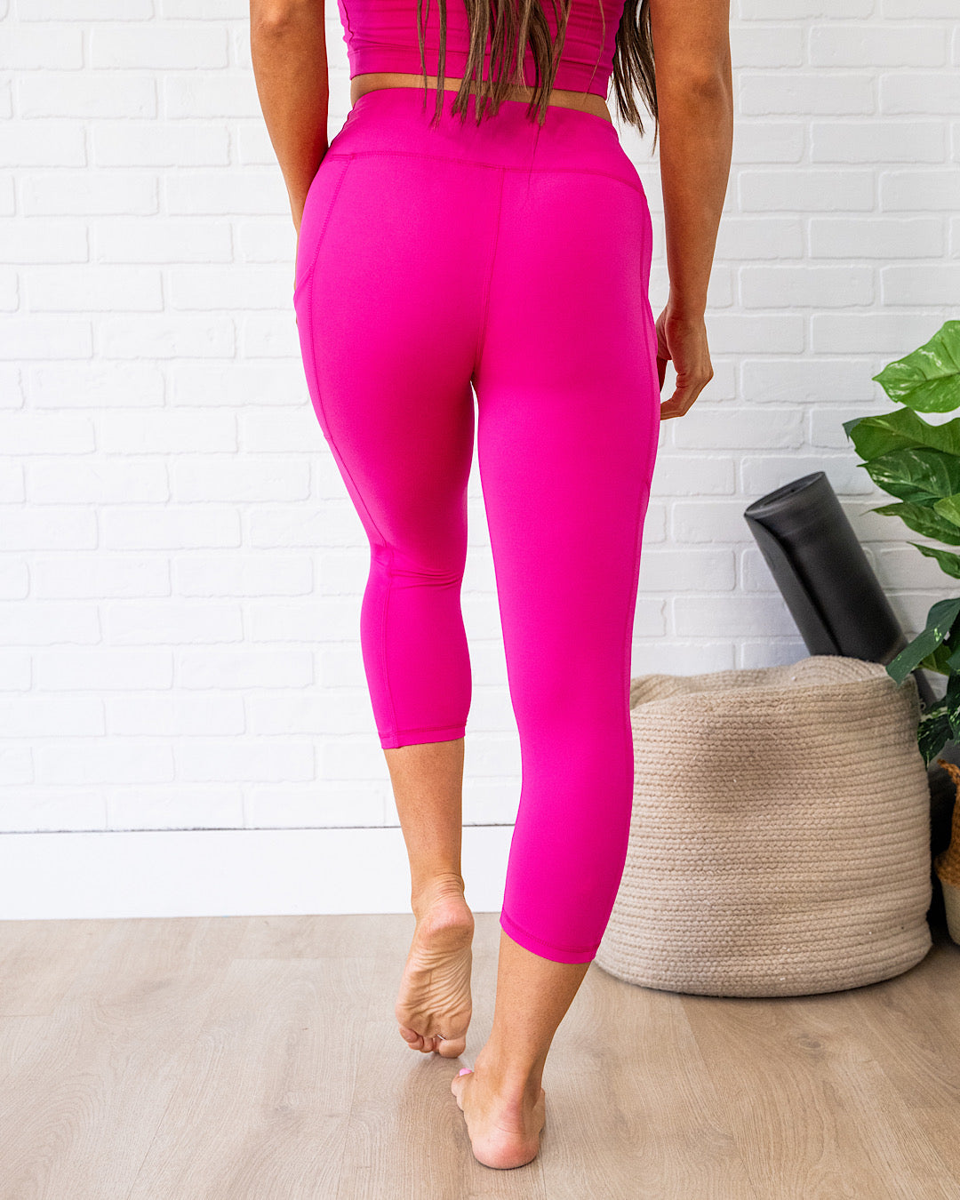 Rae Mode Cropped High Waist Leggings - Sonic Pink Rae Mode
