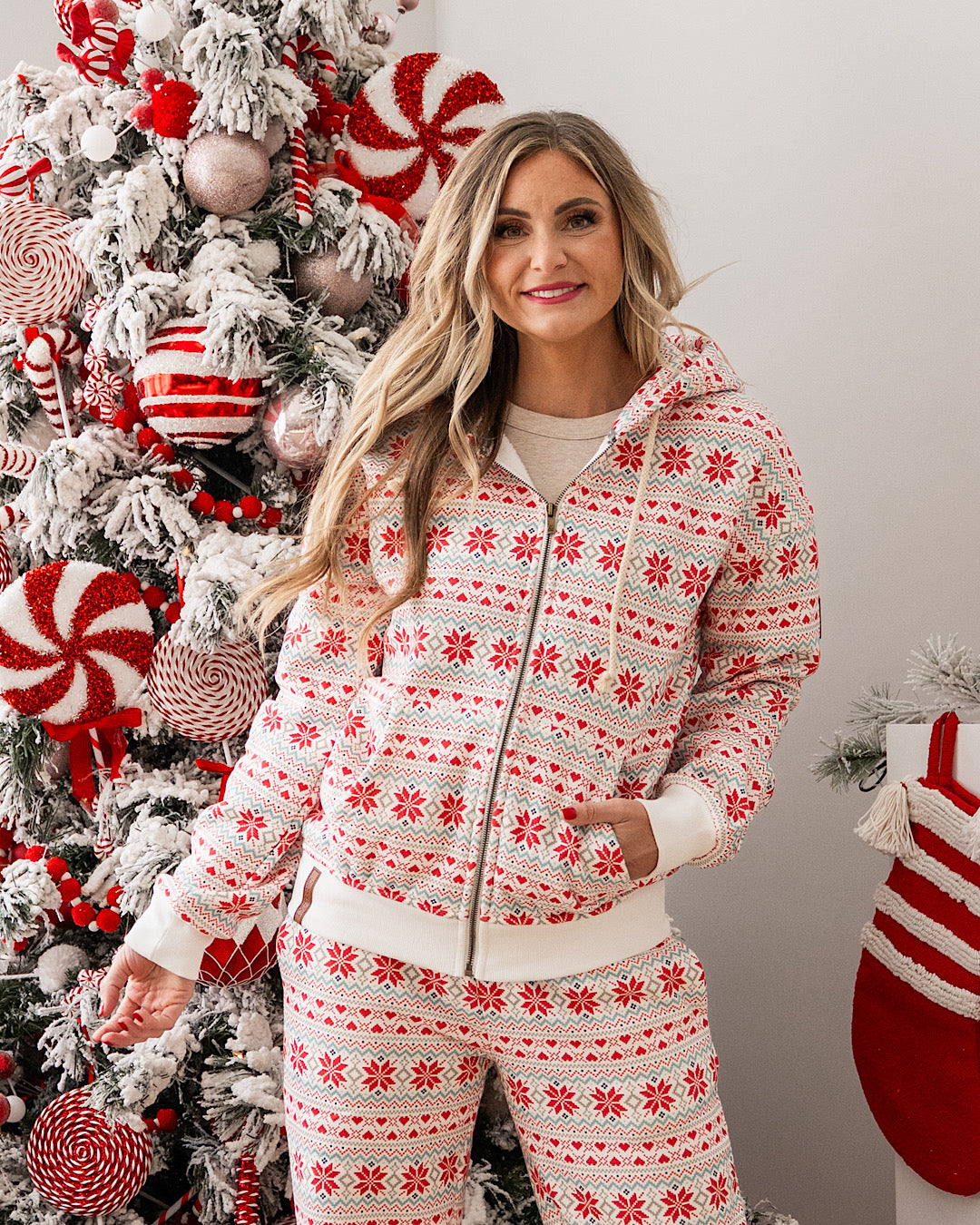 NEW! Ampersand Ave Comfort Zone FullZip Hoodie - Frosted Fair Isle Ampersand Ave