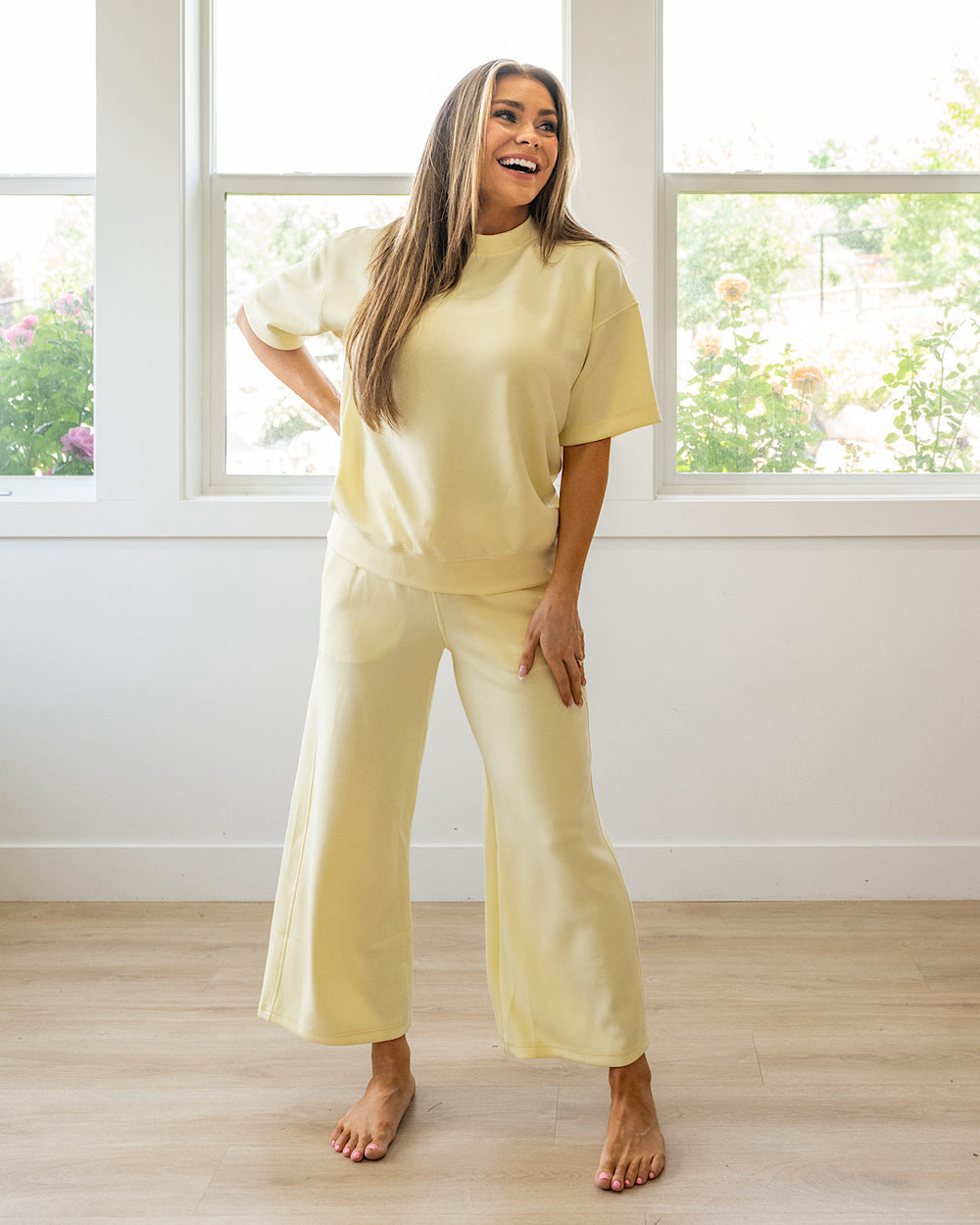 NEW! Kendall Scuba Fabric Wide Leg Pants - Lemonilla Rae Mode